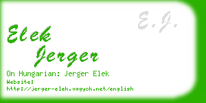 elek jerger business card